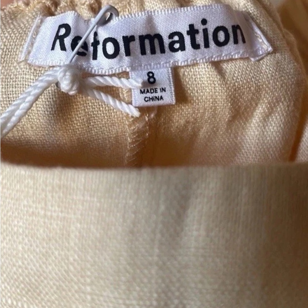 NWOT, Reformation Butter Yellow 100% Linen Dress, Maxi Ankle, 8, Light, Feminine - Picture 8 of 9